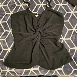 Chic Black Twist-Front Camisole